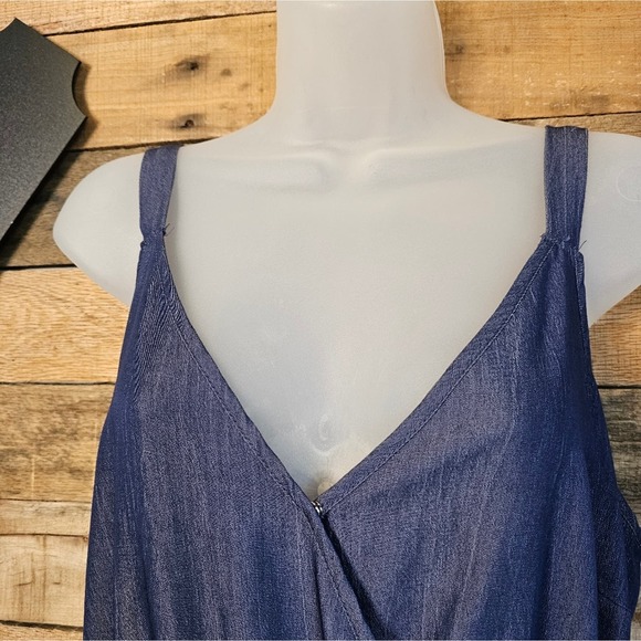 Naif women's dark chambray blue faux wrap dress size xl - Picture 4 of 11